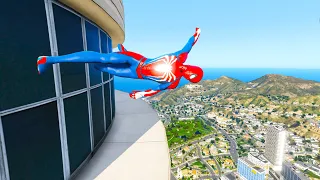 GTA 5 Spiderman Epic Jumps Compilation(GTA V Fails Funny Moments)