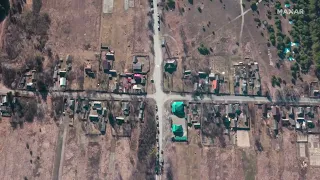 Fly over Russia's massive military convoy in this 3D satellite view