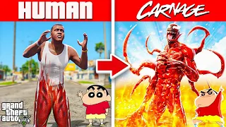 SHINCHAN SURVIVING 200 YEARS as CARNAGE in GTA 5 | GHOST CARNAGE vs SUPREME CARNAGE