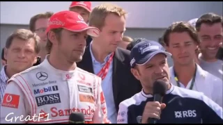 A nice coversation with Jenson Button, Rubens Barichello and BBC pundits after British GP 2010