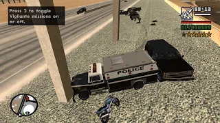 GTA San Andreas Las Venturas Police Shootout Epic 6 Star Wanted Level Escape