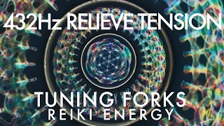 TUNING FORK HEALING - Relieve Tension - Reiki Energy - 432Hz - Cymatics - Chakra Healing