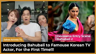 (English subs) Introducing Bahubali 2 to Korean TV Actor, First Time! Devasena Entry Scene, Prabhas