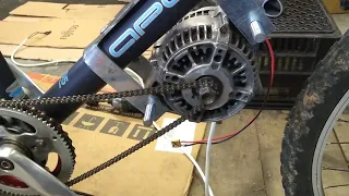 DIY Ebike with car alternator V2 Episode 2 - Alti-motor mounted at last. NB Read the notes