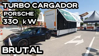 NUEVO TURBO CARGADOR PORSCHE A EXAMEN 800V Y 300kW PARA LOS TAYCAN QUE COMPETIRAN CON LOS SUC TESLA