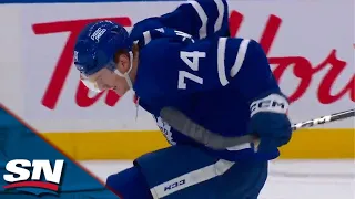 Maple Leafs' McMann Cleans Up The Mess In Front And Fires Home His First NHL Goal