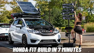 Van Life In A Honda Fit | 48 State Car Camper Build in 7 minutes | 2020-2022 #carcamper #carcamping