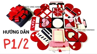 [Hướng dẫn/Tutorial] - RED LOVE BOX 12*12*12 cm (Phần 1/ Part 1) - NGOC VANG Handmade