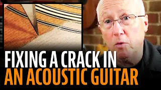 A shrinking pickguard cracks this Martin guitar top!