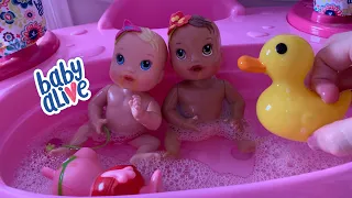 BABY ALIVE Newborn Twins Night Routine and Bath Routine 🛁