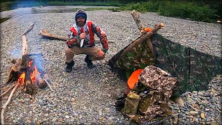 BUSHCRAFT - Solo Overnight Camp in A-Frame Tarp Shelter - Paradise: Beautiful Swimming Spot!