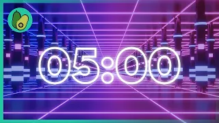 5 Minute Countdown Timer - Electronic Music [EDM] 🌃 (4K UHD)