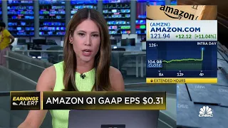 Amazon beats on revenue, shares jump 10 percent