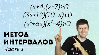 В чем идея метода интервалов? Примеры решения простых неравенств. Часть 1