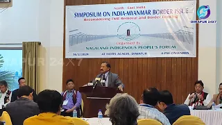 Khekiye K Sema  IAS retired, speaking at the program "Symposium on India - Myanmar Border Issue"