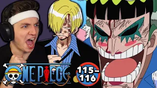 SANJI VS. BON CLAY WAS 🔥 | One Piece REACTION Episode 115 + 116