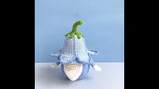 Bluebell Gnome Crochet Pattern, Spring garden Flower PDF tutorial, Garden gnome