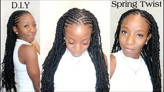 SPRINGY AFRO TWIST WITH CURLS AND BRAIDS | EASY PROTECTIVE STYLE | STEP-BY-STEP