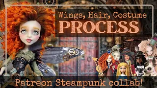 Steampunk Fairy OOAK Monster High Doll REPAINT Costume HAIR Process - Patreon Collab!