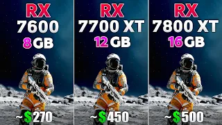 RX 7600 vs RX 7700 XT vs RX 7800 XT - Test in 8 Games