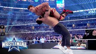 Gable Steveson shooshes Chad Gable with a suplex: WrestleMania 38 (WWE Network Exclusive)