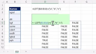 Check First Letter in Each Name Against a List of Letters, Then Count. Excel Magic Trick 1850