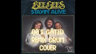 Jeff Hodges Bee Gees - Stayin' Alive 80's style Drumcover  Dave Hodges drums  #drums #beegees