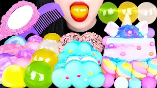 ASMR UNICORN CAKE, EDIBLE HAIR COMB, PRINCESS MIRROR, RAINBOW COTTON CANDY, MACARONS EATING SOUND 먹방