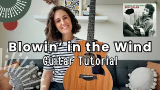 Blowing in the Wind - Bob Dylan [FUN Guitar Lesson Tutorial] Chords and Strumming