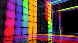 [10 HOURS] Stage Glitter Cubes | Fractal Animations Electric Dancing Room  - Video Only [1080HD]