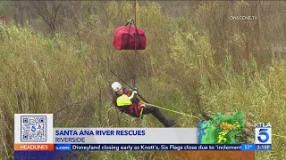 Crews busy with rescues in Santa Ana River in Riverside