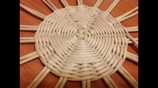#26 How to weave circle shaped bottom. Wickerwork tutorial.. DIY. ENGLISH SUBTITLES.
