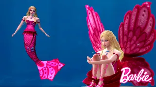 Elina Fairy to Mermaid Transformation - Barbie Mermaidia | Nori & Elina