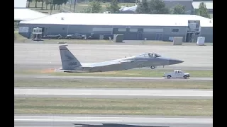 USAF McDonnell Douglas F-15C Eagle Afterburner Takeoff And Unrestricted Climb At PDX