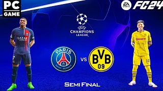 EA FC 24-PSG VS BORUSSIA DORTMUND-UEFA CHAMPIONS LEAGUE SEMIFINAL FULL MATCH|