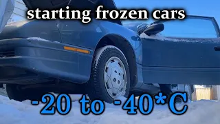 Cars COLD STARTING Compilation. Odpalanie samochodu na mrozie. Запуск в мороз. -40*C. S4E51