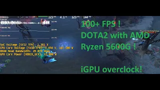 DOTA2 100+ FPS ! Competition settings on AMD Ryzen 5 5600G iGPU!