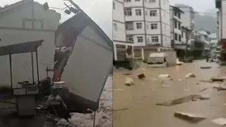 Raging flood affects Yunnan: Houses destroyed, cars swept away