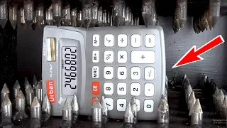 Look what happened when you SMASH CALCULATOR with HYDRAULIC PRESS (NAIL BEDS)