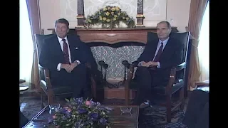 President Reagan Meeting with President Mitterrand of France on June 10, 1987