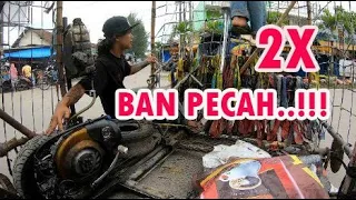 PERGI BELANJA BAHAN DAPUR,  NAIK VESPA EXTREME ACIL, DUA KALI BAN PECAH..!!!