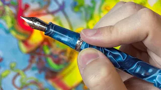 Beautiful Narwhal Fountain Pen Review + Drawing and Watercolor