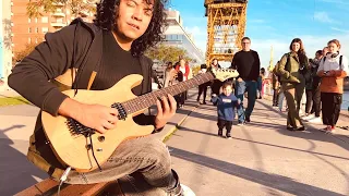 Rata Blanca - Solo para amarte - Guitar street performance - Cover by Damian Salazar
