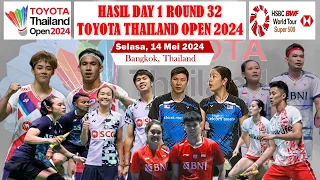 HASIL THAILAND OPEN 2024 DAY 1 ~ ROUND 32 || WAKIL INDONESIA MULUS KE BABAK SELANJUTNYA.
