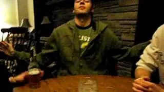 Drinking Game Trick Shot "Quarters" - nose and in