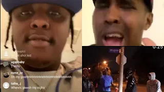 Hoodlum calls out WhyG and top5 for recent video on his Block (IG live)