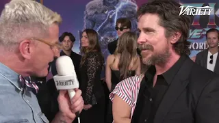 Christian Bale interview at Thor: Love and Thunder Premiere