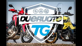 Honda Africa Twin 1100 vs Suzuki V-Strom 1050 XT: sfida in pista - DueruoteTG #24