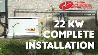 22 Kw Generac Backup Generator complete Installation video with 200 Amps Automatic Transfer Switch