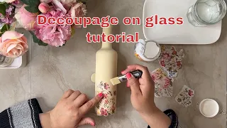 How to decoupage glass bottles | DIY decoupage tutorial